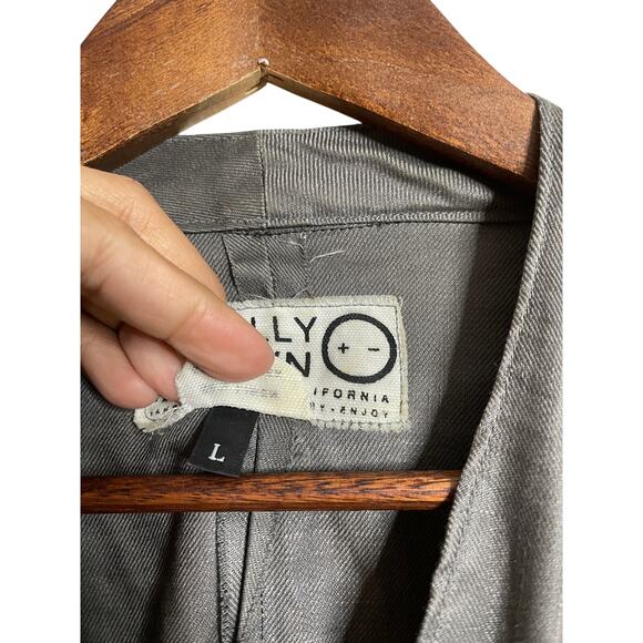 Totally Blown Jumpsuit Gray Linen Belted Relaxed Handmade in LA Womans Large - Picture 6 of 9